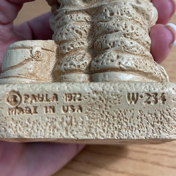 Vintage 1972 Paula Statue Figurine Old Fishermen Never Die They Just Get Tangled - Picture 6 of 8